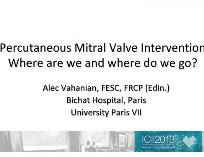 Percutaneous Mitral Valve Intervention Where Are We and Where Do We Go?
