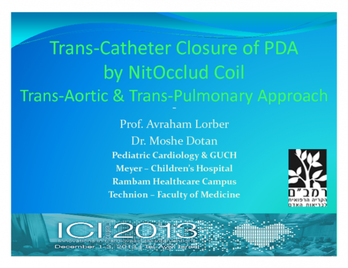 Trans-Catheter Closure of PDA by NitOcclud Coil - Trans-Aortic & Trans-Pulmonary Approach
