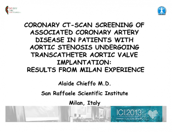 Coronary CT-Scan Screening of Associated Coronary Artery Disease in Patients with Aortic Stenosis Undergoing Transcatheter Aortic Valve Implantation: Results from Milan Experience