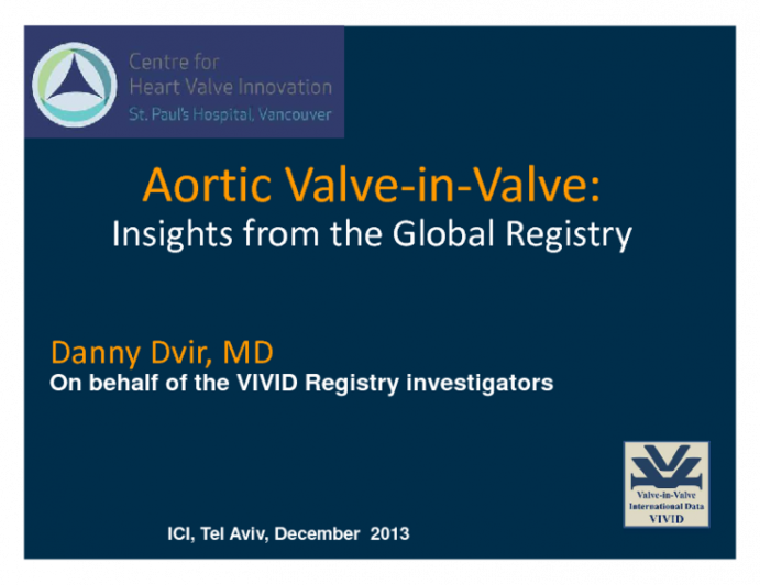 Aortic Valve-in-Valve: Insights from the Global Registry