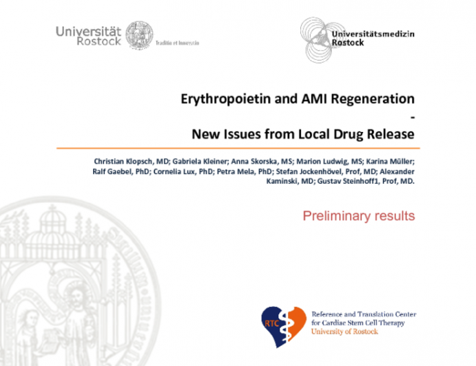 Erythropoietin and AMI Regeneration - New Issues from Local Drug Release