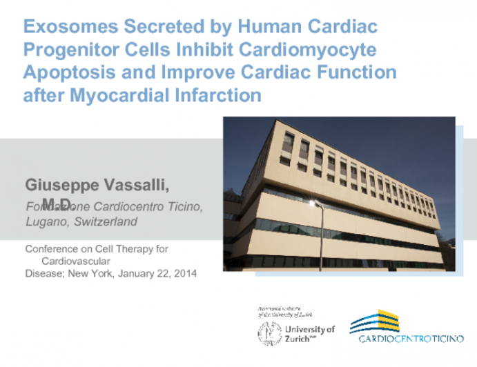 Exosomes Secreted by Human Cardiac Progenitor Cells Inhibit Cardiomyocyte Apoptosis and Improve Cardiac Function after Myocardial Infarction