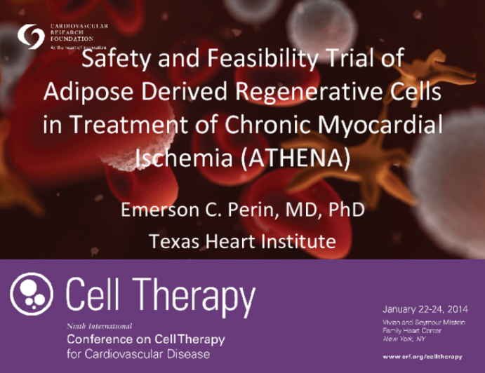 Safety and Feasibility Trial of Adipose Derived Regenerative Cells in Treatment of Chronic Myocardial Ischemia (ATHENA)