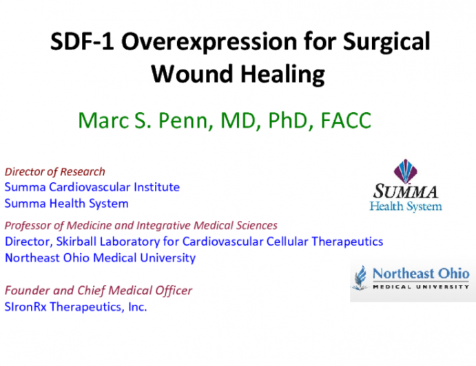 SDF-1 Overexpression for Surgical Wound Healing