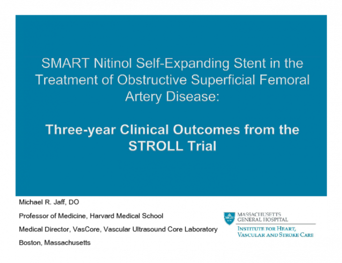 SMART™ Stent in the Treatment of Obstructive Superficial Femoral Artery Disease: Three-year Clinical Outcomes from the STROLL TRIAL