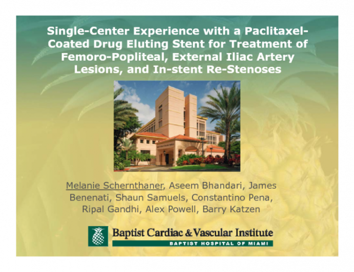 Single-Center Experience with Zilver PTX Drug-eluting Stent for Treatment of SFA Lesions and In-stent Re-Stenoses