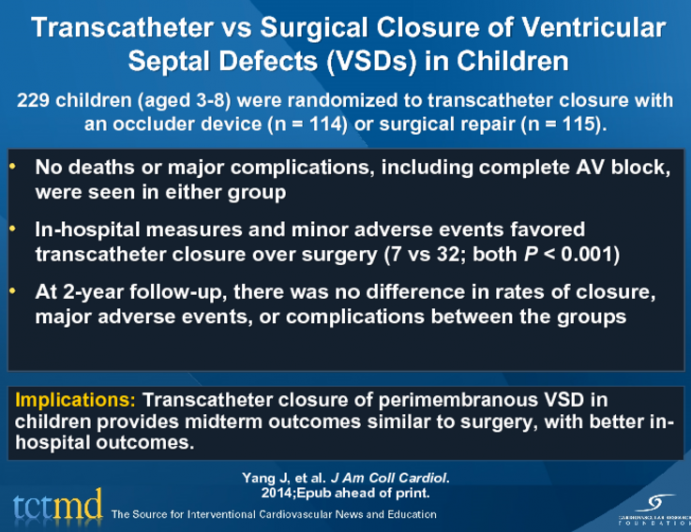 Transcatheter vs Surgical Closure of Ventricular Septal Defects (VSDs) in Children