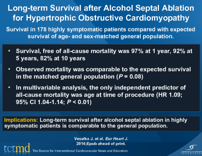 Long-term Survival after Alcohol Septal Ablation for Hypertrophic Obstructive Cardiomyopathy