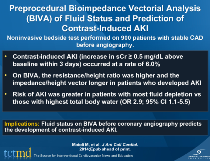 Preprocedural Bioimpedance Vectorial Analysis (BIVA) of Fluid Status and Prediction of Contrast-Induced AKI