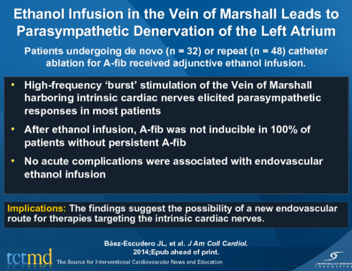 Ethanol Infusion in the Vein of Marshall Leads to Parasympathetic Denervation of the Left Atrium