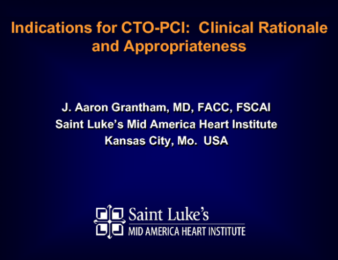 Case Selection: Indications for CTO-PCI