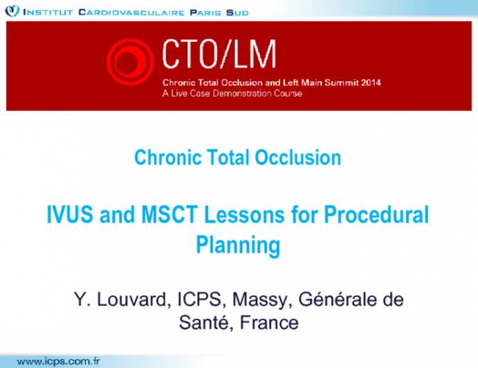 IVUS and MSCT Lessons for Procedural Planning