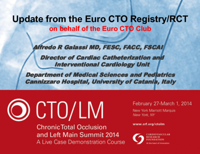 Update from the Euro CTO Registry/RCT