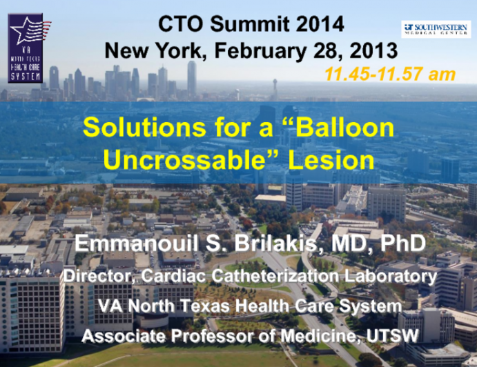 Solutions for a Balloon Uncrossable Lesion