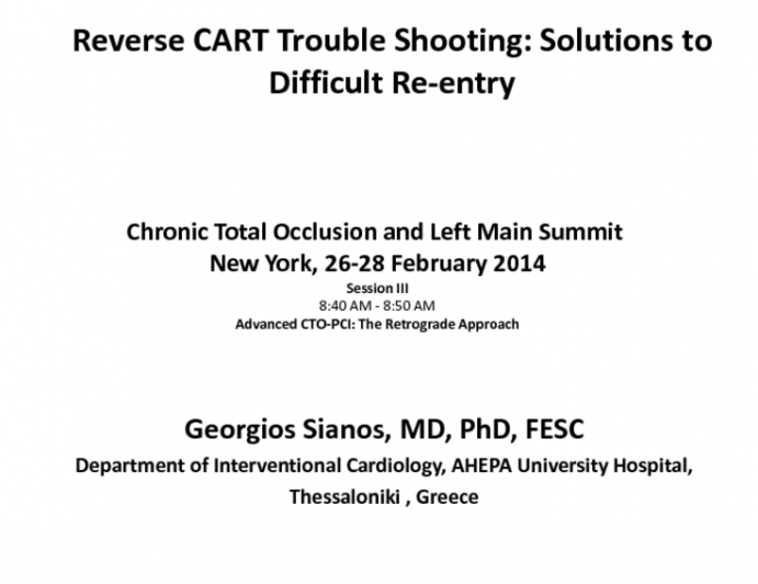 Reverse CART Trouble Shooting: Solutions to Difficult Re-entry