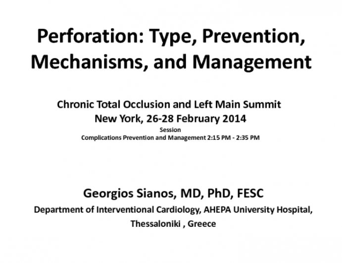 Perforation: Type, Prevention, Mechanisms, and Management