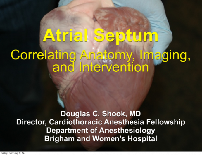 Atrial Septum: Correlating Anatomy, Imaging, and Intervention