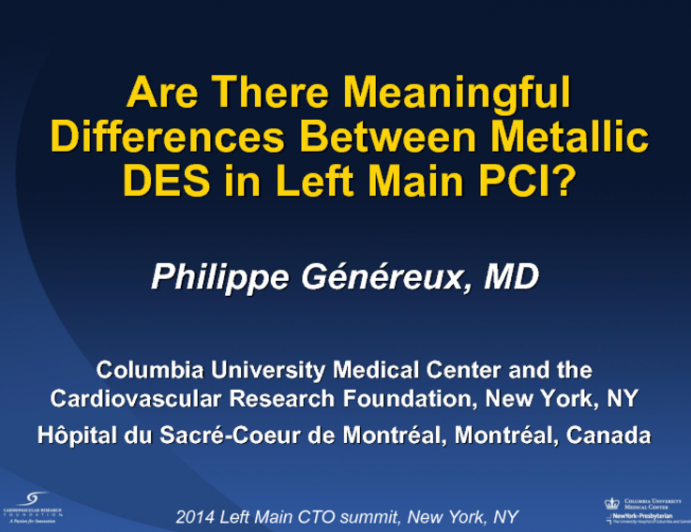 Are There Meaningful Differences Between Metallic DES in Left Main PCI?