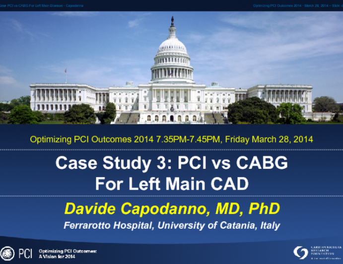 Case Study 3: PCI vs CABG For Left Main CAD