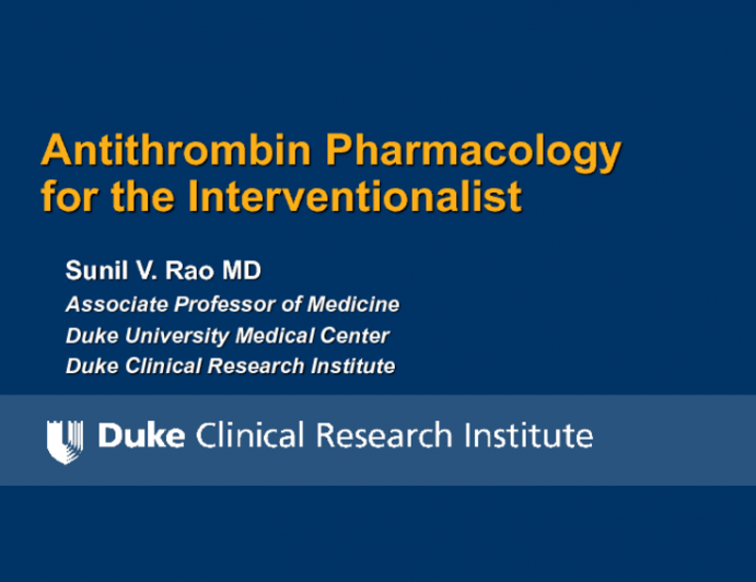 Antithrombin Pharmacology for the Interventionalist