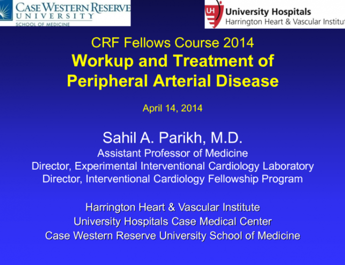 Workup and Treatment of Lower Extremity PAD