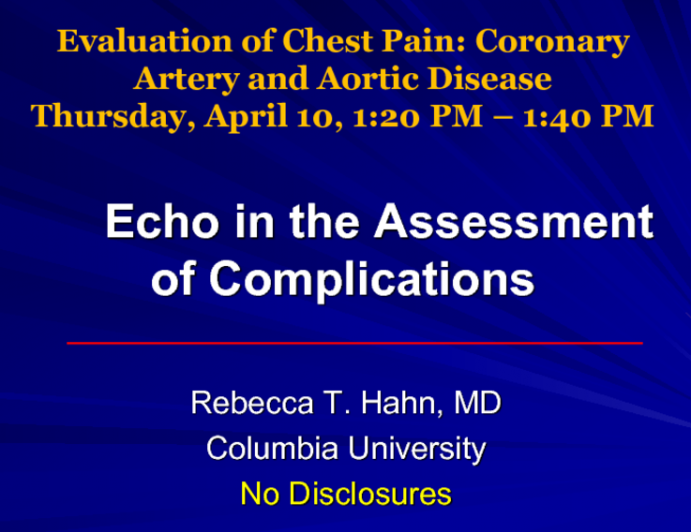 Echo in the Assessment of Complications