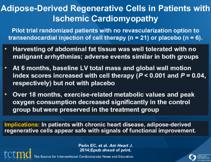 Adipose-Derived Regenerative Cells in Patients with Ischemic Cardiomyopathy