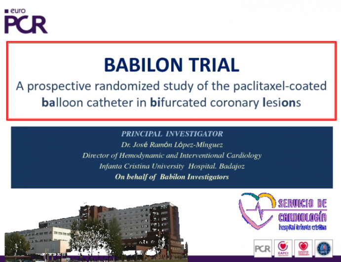 BABILON TRIAL: A prospective randomized study of the paclitaxel-coated balloon catheter in bifurcated coronary lesions