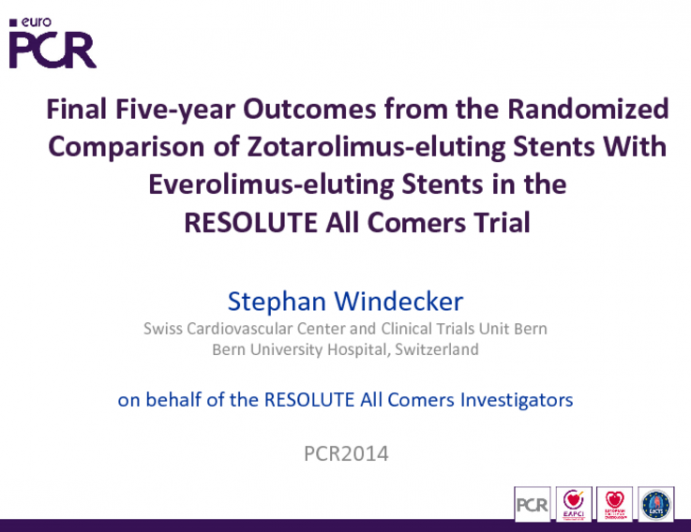 Final Five-year Outcomes from the Randomized Comparison of Zotarolimus-eluting Stents With Everolimus-eluting Stents in the RESOLUTE All Comers Trial