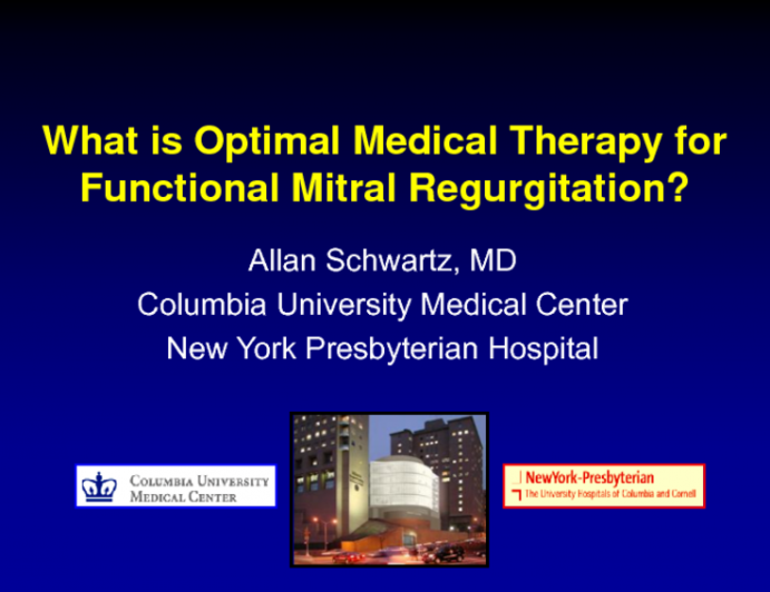 What is Optimal Medical Therapy for Functional MR?