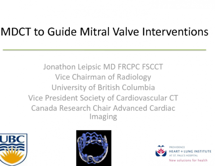 CT - Mitral Assessment to Guide Intervention: A View to the Future