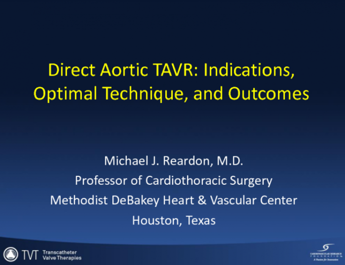 Direct Aortic TAVR: Indications, Optimal Technique, and Outcomes