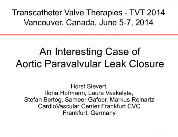 An Interesting Case of Aortic Paravalvular Leak Closure