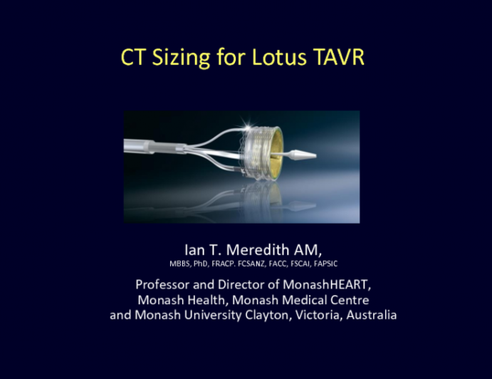 CT Valve Sizing for the Lotus TAVR System