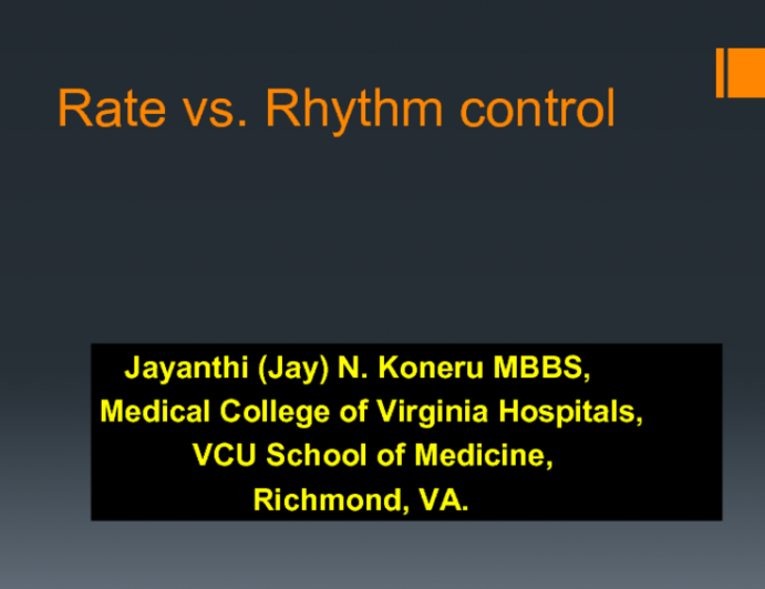 Rate vs Rhythm control