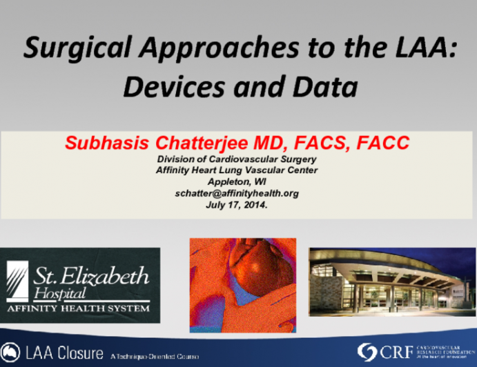 Surgical Approaches to the LAA: Devices and Data