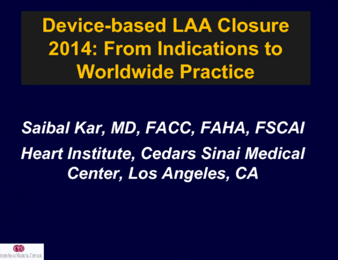 Device-based LAA Closure 2014: From Indications to Worldwide Practice