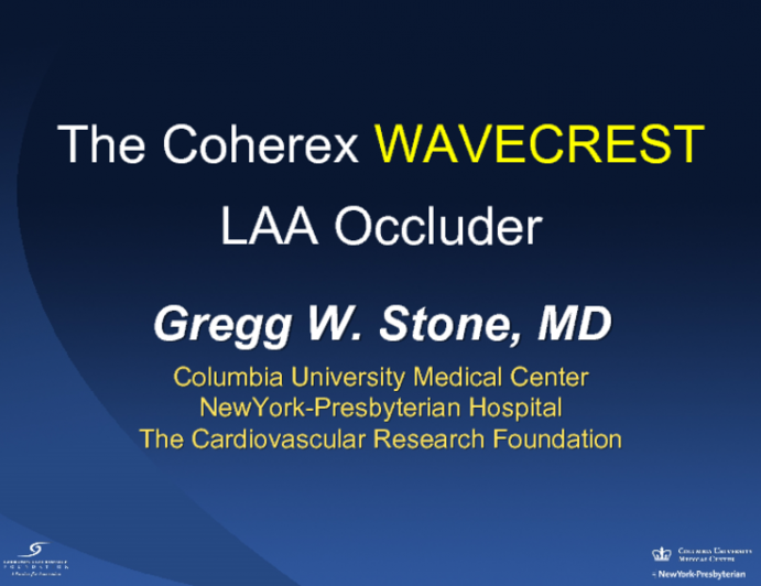 The Coherex WAVECREST: LAA Occluder