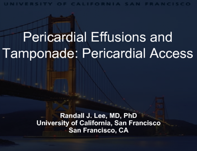 Pericardial Effusions and Tamponade: Pericardial Access