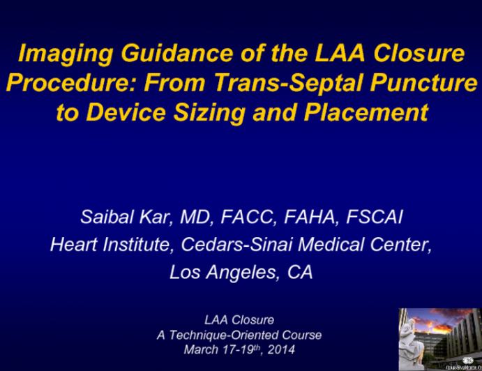 Imaging Guidance of the LAA Closure Procedure: From Trans-Septal Puncture to Device Sizing and Placement