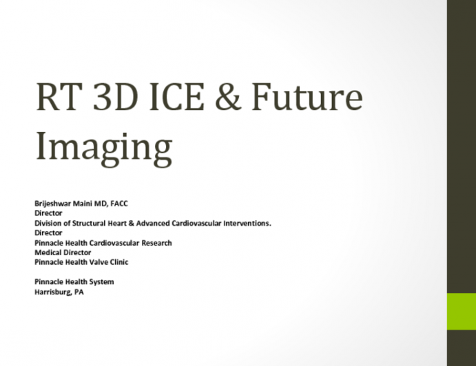 RT 3D ICE & Future Imaging