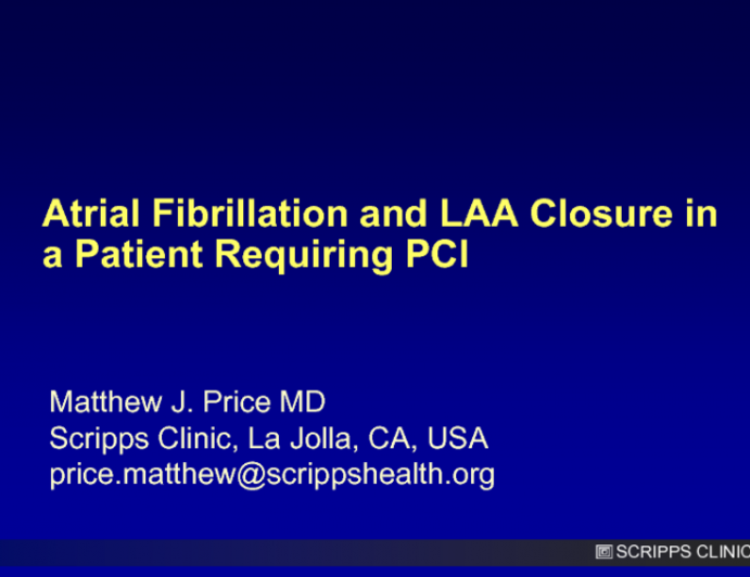 Atrial Fibrillation and LAA Closure in a Patient Requiring PCI