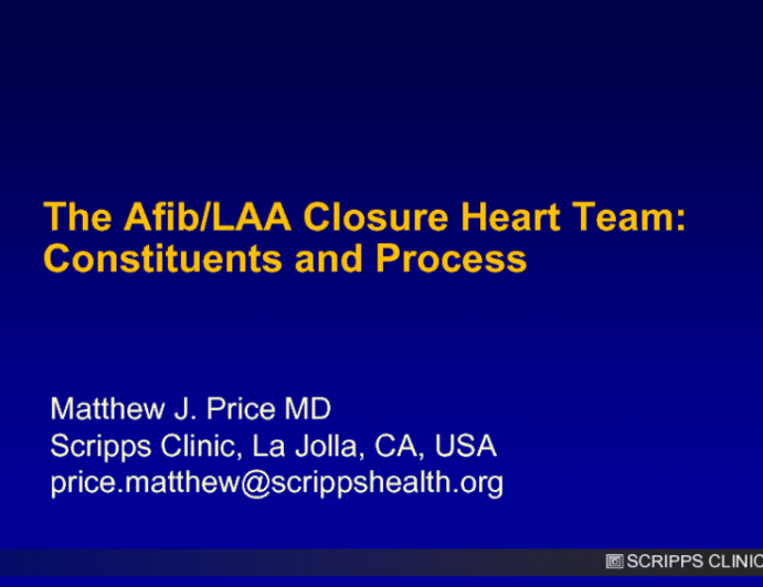 The Afib-LAA Closure Heart Team: Constituents and Process