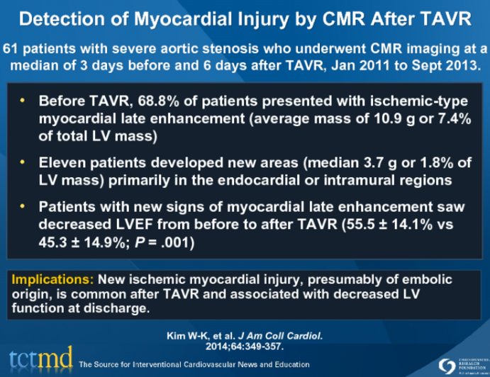 Detection of Myocardial Injury by CMR After TAVR