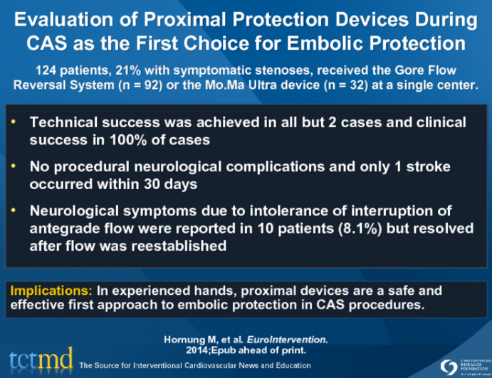 Evaluation of Proximal Protection Devices During CAS as the First Choice for Embolic Protection