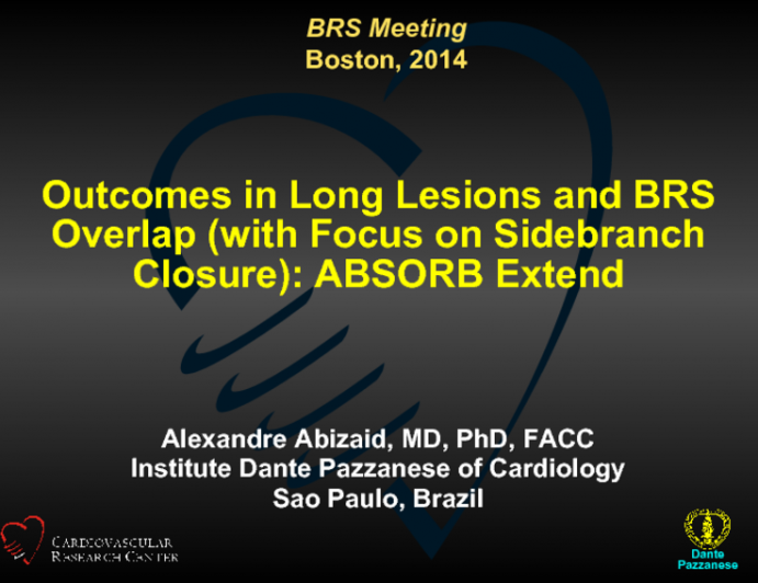 Outcomes in Long Lesions and BRS Overlap (with Focus on Sidebranch Closure): ABSORB Extend