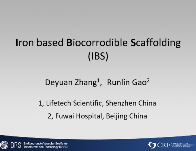 Iron based Biocorrodible Scaffolding (IBS)