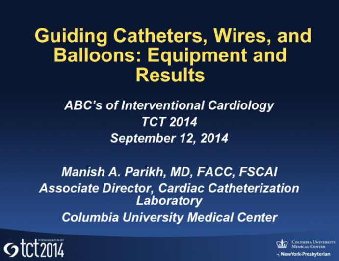 Guiding Catheters, Wires, and Balloons: Equipment and Results