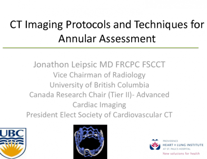 CT Imaging Protocols and Techniques for Annular Measurement