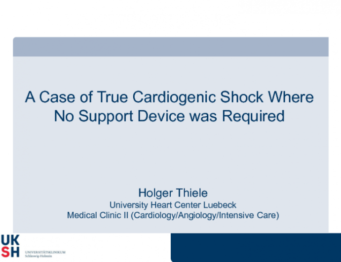 A Case of True Cardiogenic Shock Where No Support Device was Required